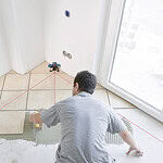 Pose de carrelage en diagonale