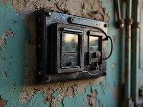 Vieux disjoncteur EDF noir