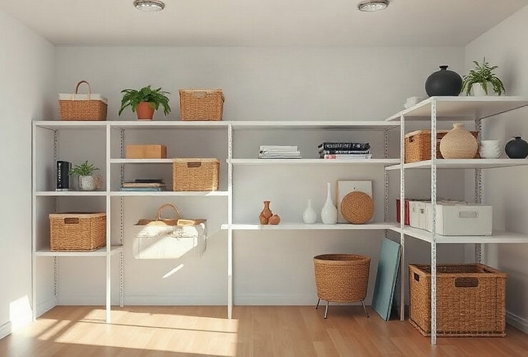 Lit coffre avec rangement intégré dans une chambre optimisée