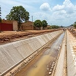 Canal d'évacuation des eaux aux secteurs 21 et 22 de Bobo : les travaux de construction exécutés à 80