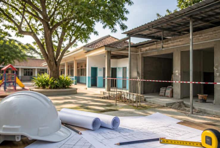 Début des travaux de construction de toilettes pour enfants à l'école primaire Vo Truong Toan