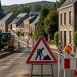 NAMÊCHE: rue du Chêne - Travaux de rénovation d'une maison - Mise en place d'un container et livraisons de marchandises - Mesures de circulation routière