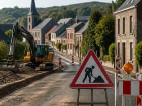 NAMÊCHE: rue du Chêne - Travaux de rénovation d'une maison - Mise en place d'un container et livraisons de marchandises - Mesures de circulation routière