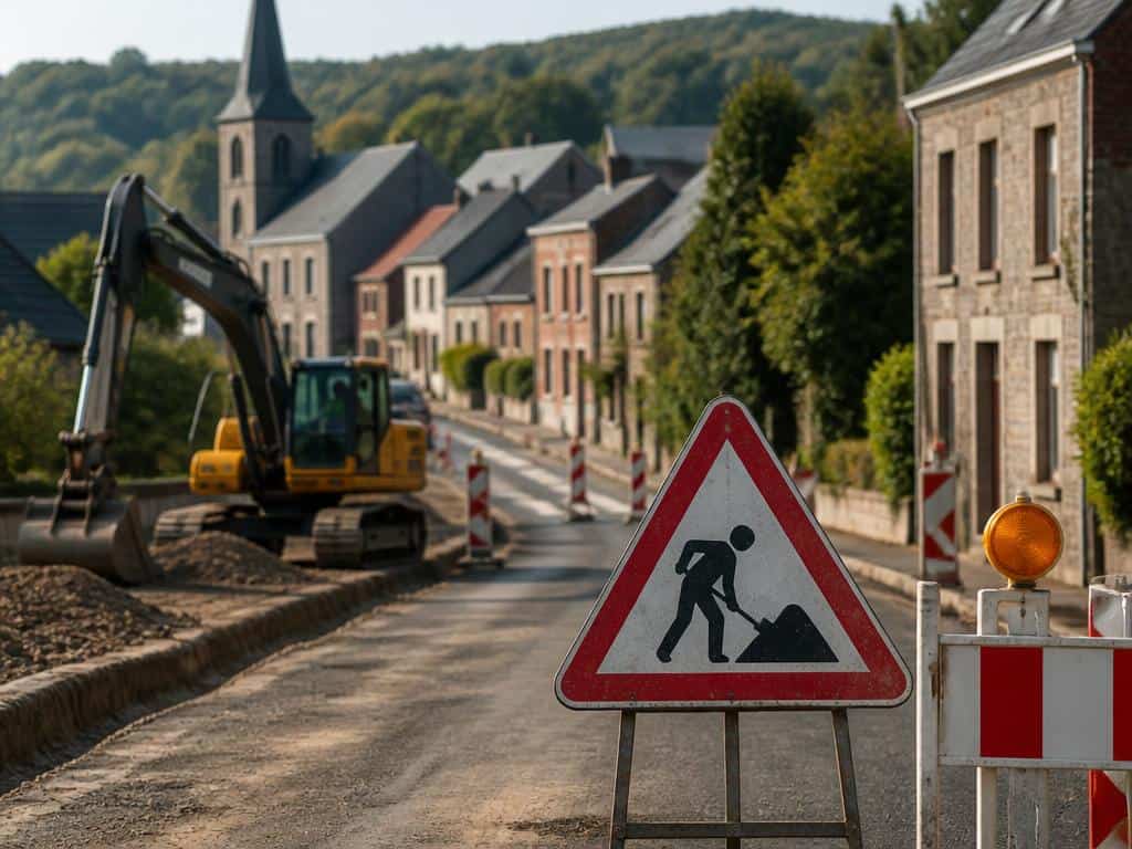 NAMÊCHE: rue du Chêne - Travaux de rénovation d'une maison - Mise en place d'un container et livraisons de marchandises - Mesures de circulation routière