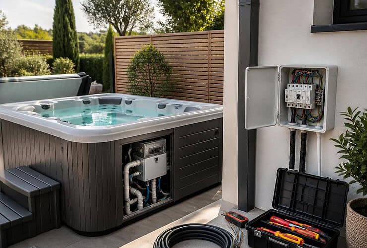 pose spa portable travaux electricite