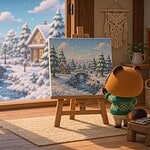 Toile hivernale animal crossing