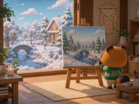 Toile hivernale animal crossing
