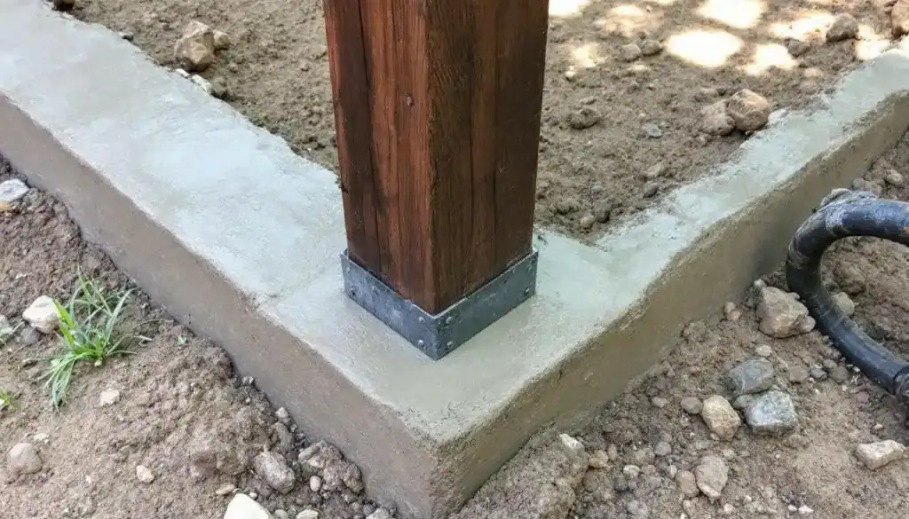 Sceller un poteau en bois avec du béton avis