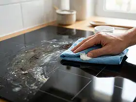 Trace sous le verre d'une plaque induction