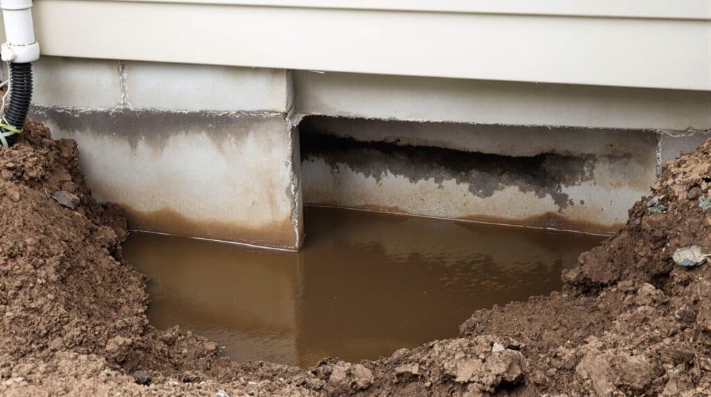Eau dans le vide sanitaire sur terrain argileux