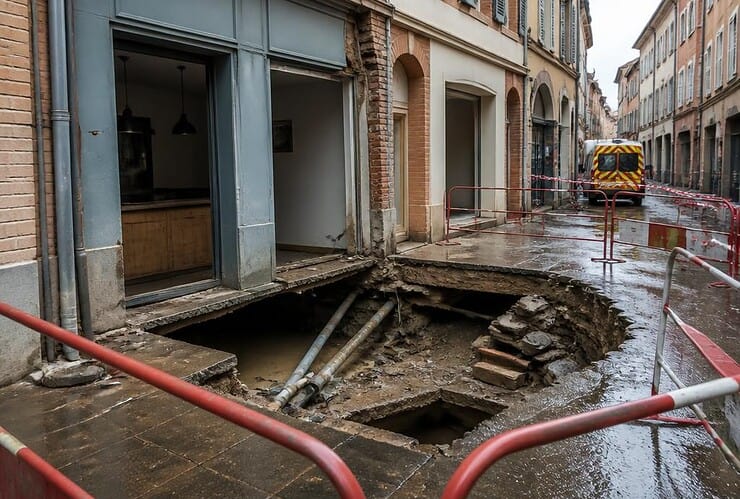 Au nord de Toulouse, une fuite d'eau provoque l'affaissement d'un plancher : deux commerces et cinq logements évacués