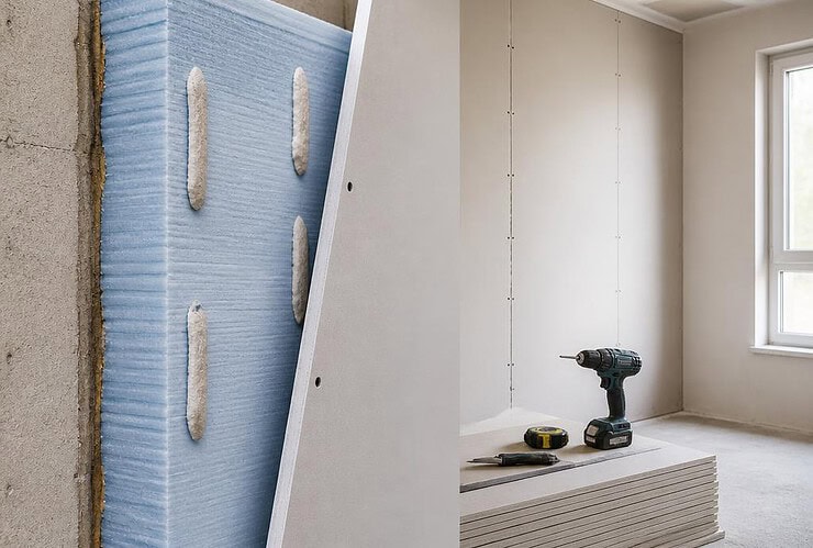 comment coller plaque platre sur polystyrene extrude