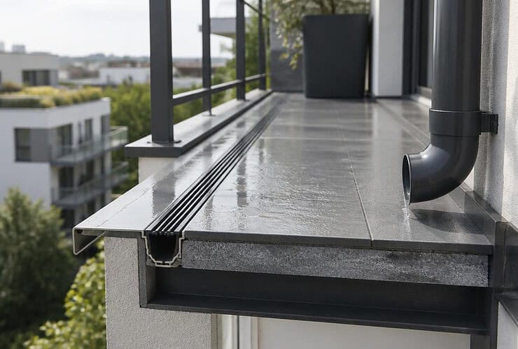 evacuation eau sur balcon