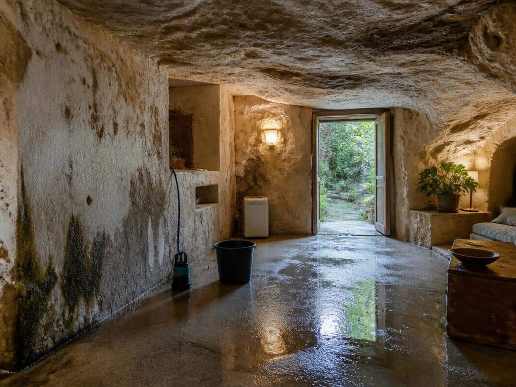 gerer eau infiltration dans maison troglodyte