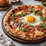 oeuf sur une pizza