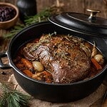 cuissot de chevreuil en cocotte en fonte