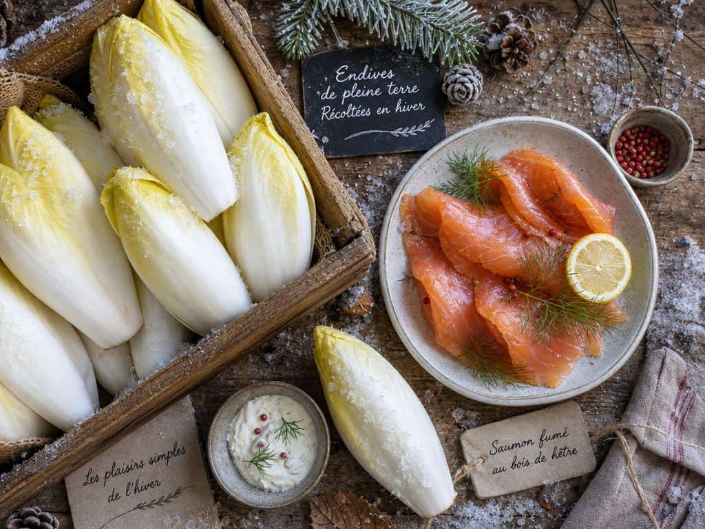 recette endives au saumon fumé et crème légère citronnée