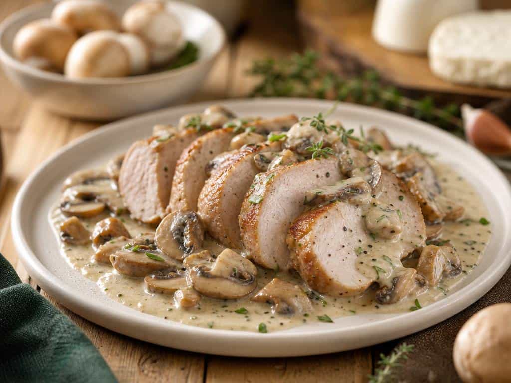 filet mignon au boursin et champignons