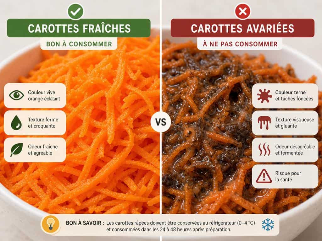 conserver des carottes rapées fraiches