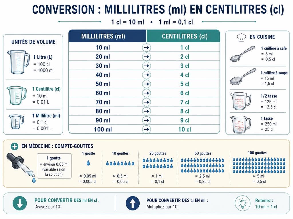 convertir ml en cl