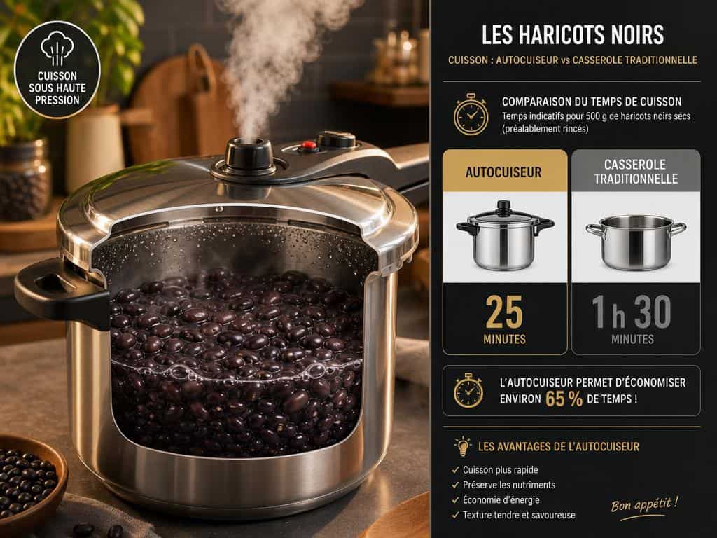 temps de cuisson haricots noirs secs