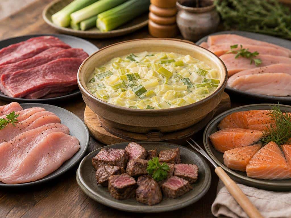 quelle viande pour accompagner une fondue de poireaux