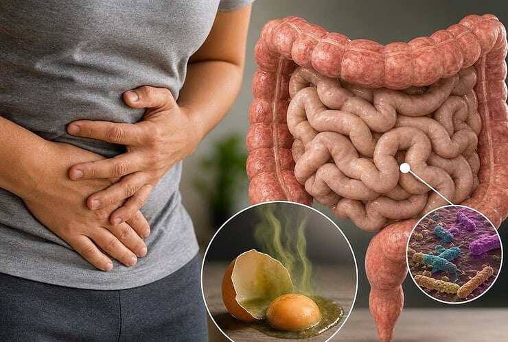 rot œuf pourri puis diarrhée cause