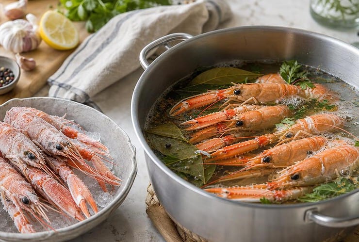 cuisson langoustine congelée court-bouillon