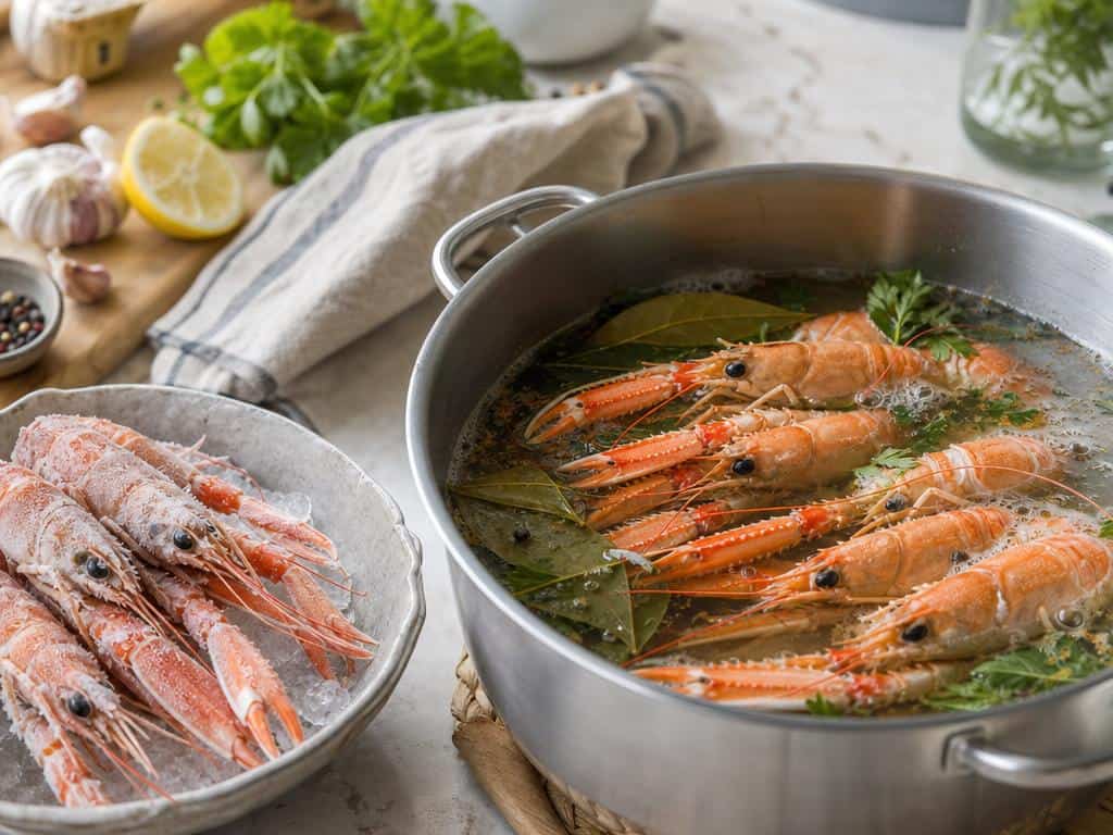 cuisson langoustine congelée court-bouillon