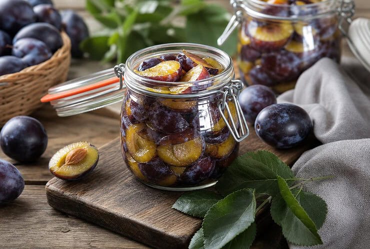 prunes en bocaux sans eau