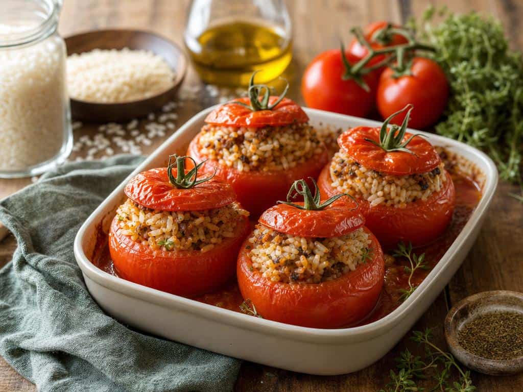 tomates farcies riz au four