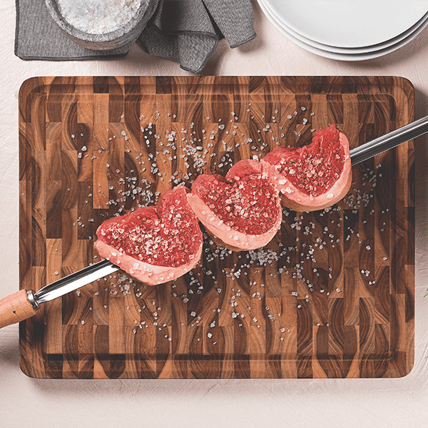 Inverted Wood Cutting Board 45 x 34 x 3cm. (Teak hardwood)