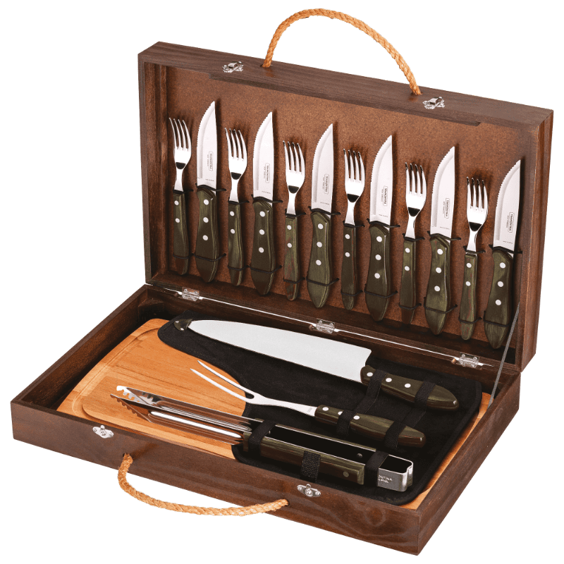 17pc. Braai Set, Brown
