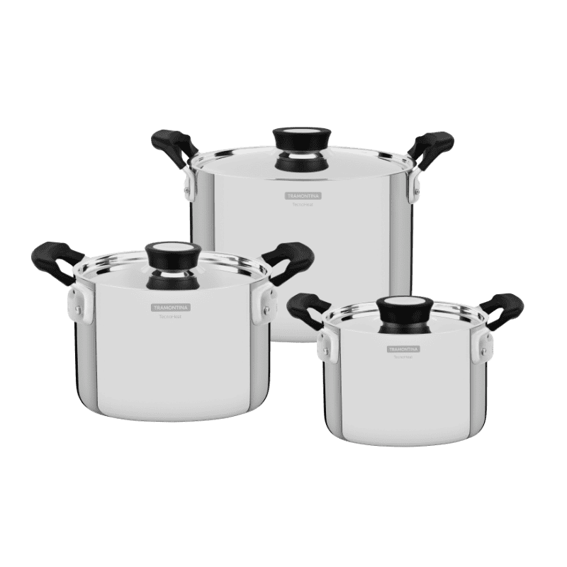 Grano Compact 6pc Stainless Steel Cookware Set,full body try ply 1