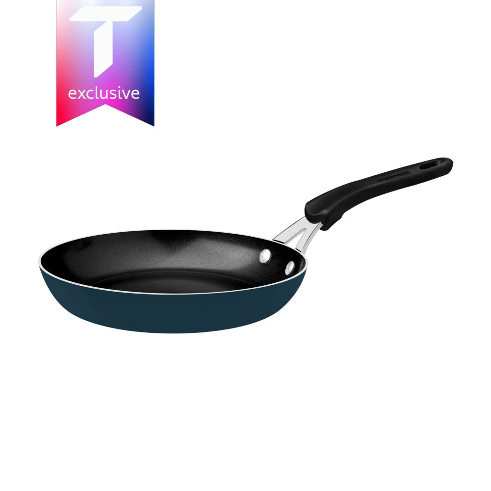 Tramontina Tunis Aluminum Frying Pan with Ceramic Interior Coating and Mediterranean Blue Silicone Exterior, 20 cm, 0.9 L