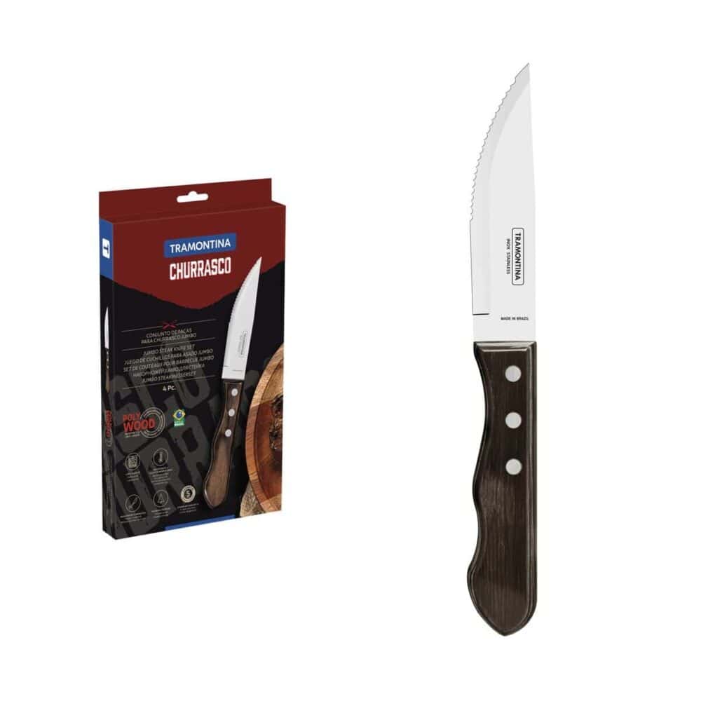 4pc. Jumbo Steak Knives Set, Brown