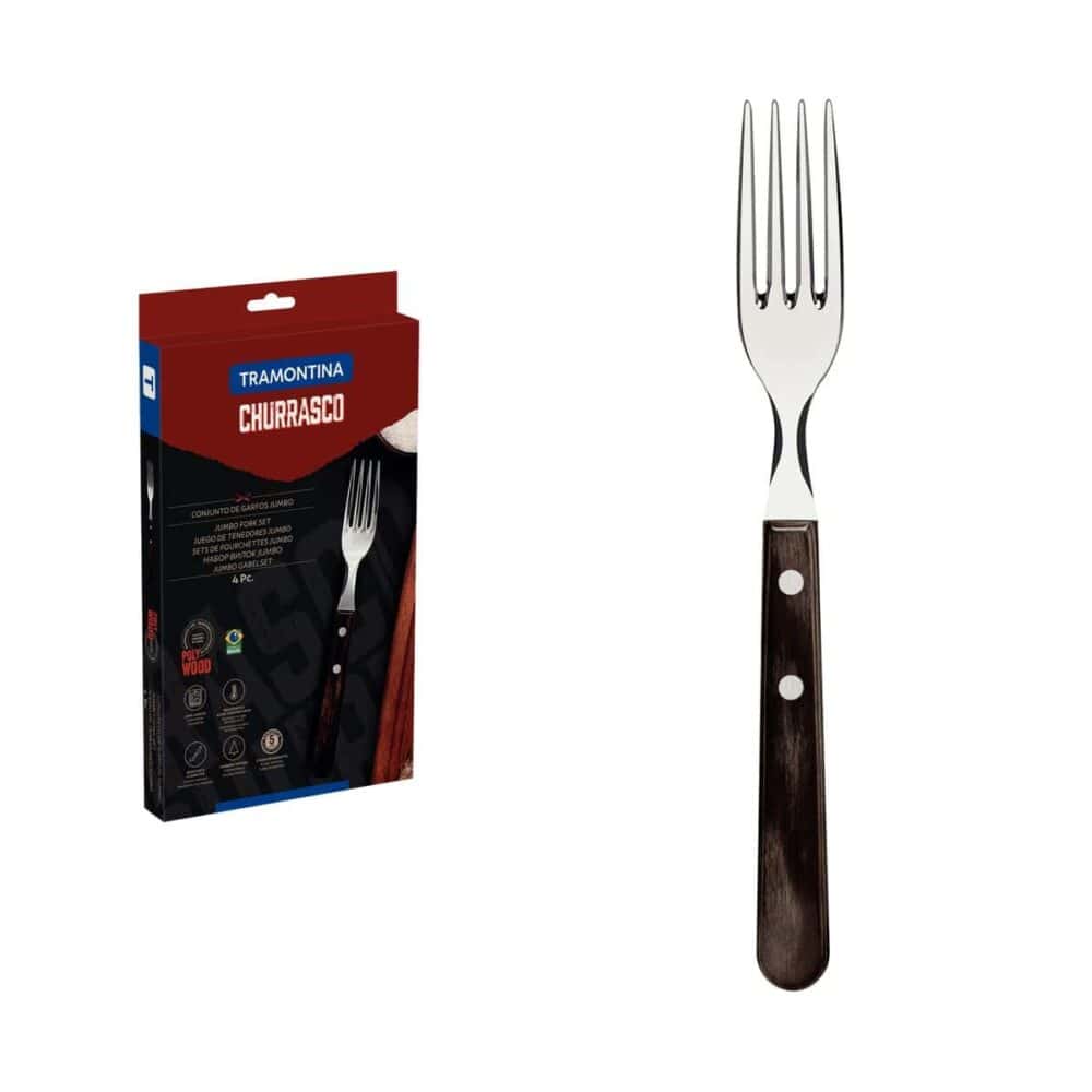 4pc. Jumbo Forks Set, Brown