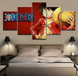 Tableau en 5 pièces One Piece Monkey D. Luffy
