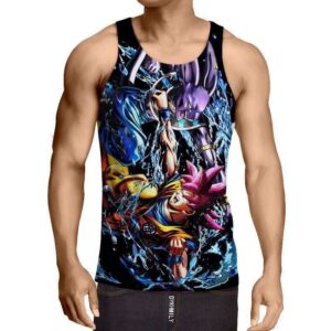 Débardeur 3D All Over Dragon Ball Super Goku Vs Beerus