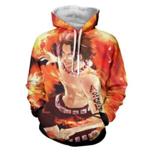 Pull à capuche 3D All Over One Piece Ace 2