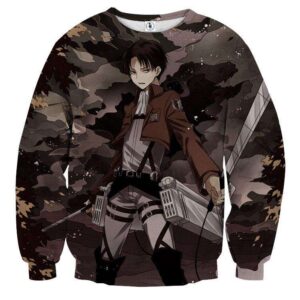 Pull classique 3D All Over Attack On Titans Eren Sky