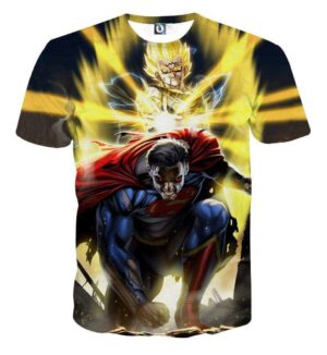 T Shirt Dragon Ball Z Majin Vegeta Vs Superman