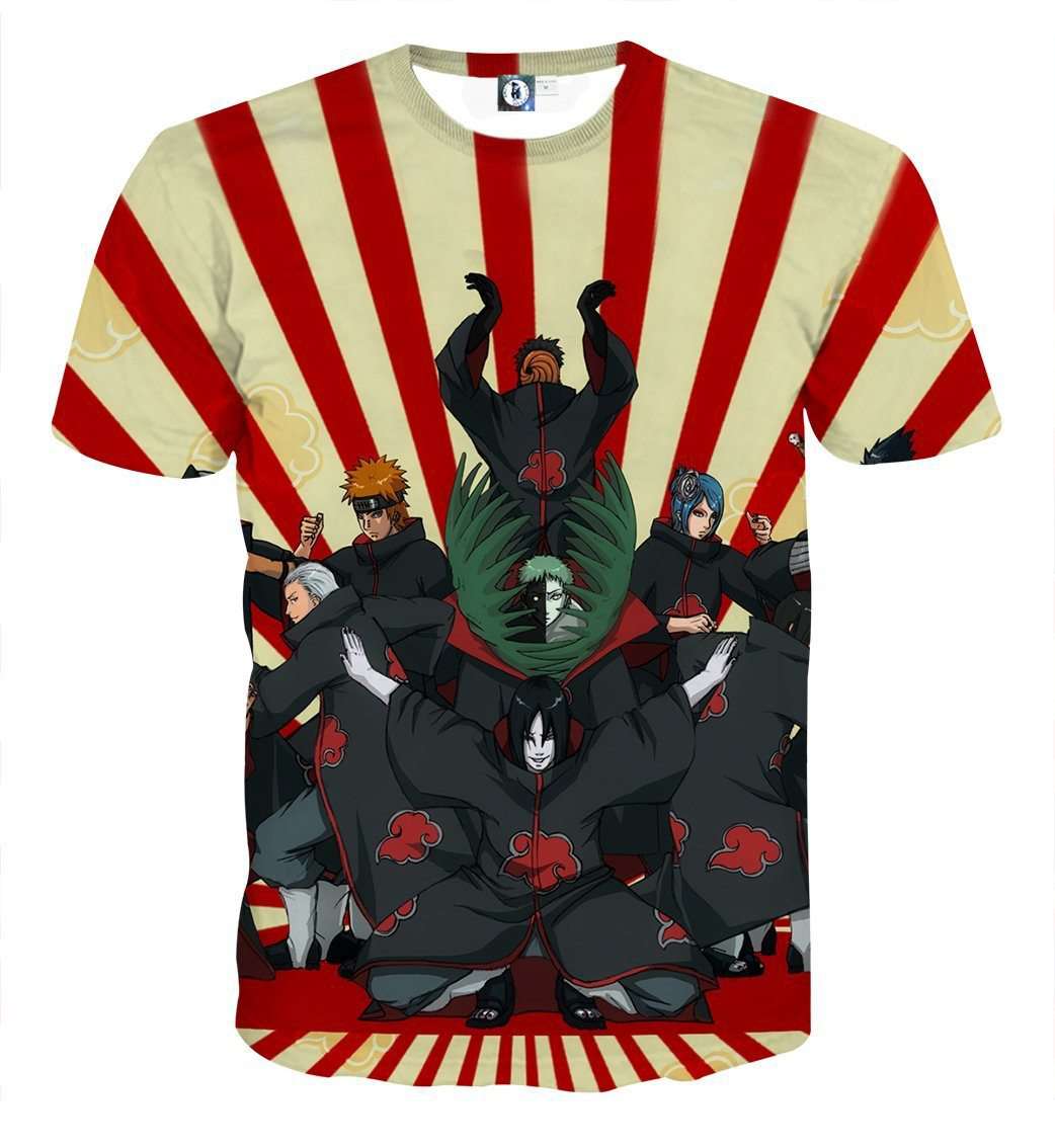 T Shirt All Over 3D Naruto Akatsuki 2