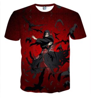 T Shirt All Over 3D Naruto Itachi Genjutsu