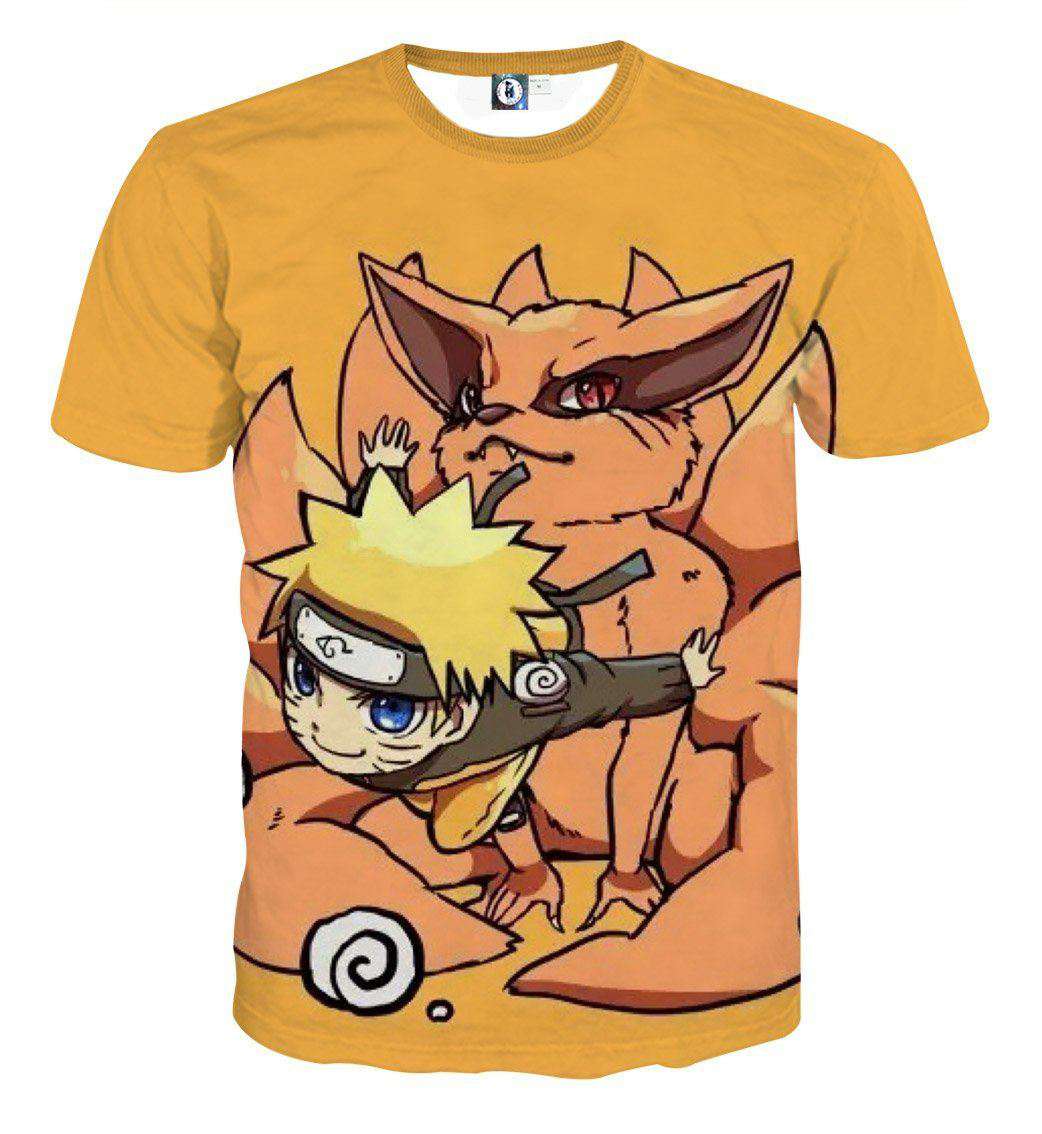 T Shirt All Over 3D Naruto X Kyubi Chibi