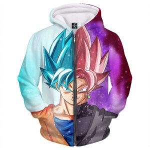 Veste à capuche 3D All Over Dragon Ball Super Black Vs Goku
