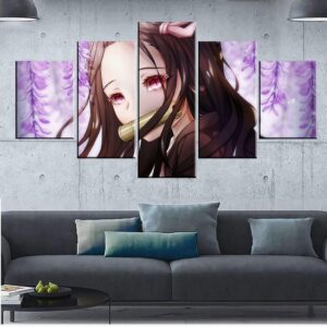 Décoration murale en 5 pièces Demon Slayer Kimetsu No Yaiba Nezuko Fleurs