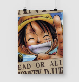 Poster One Piece Avis de recherche Luffy