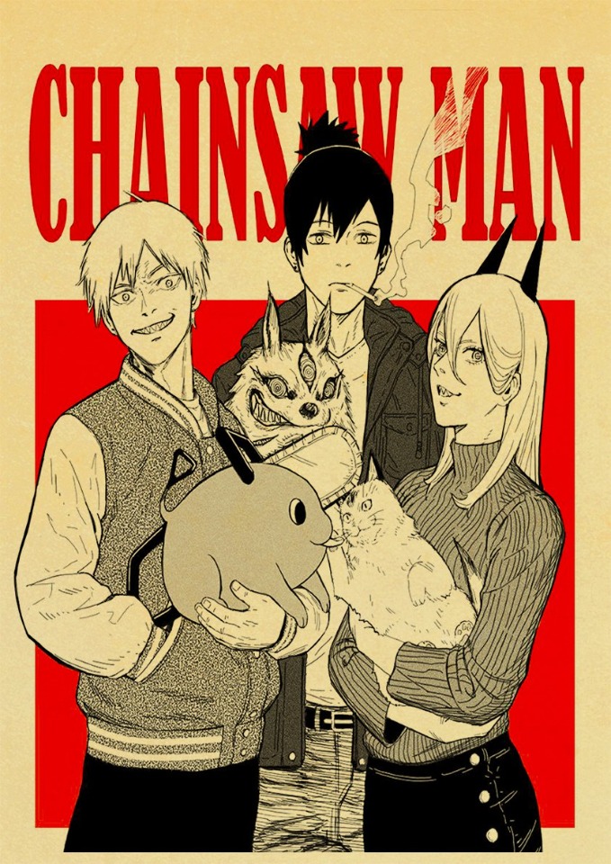 Poster Chainsaw Man Denji Aki et Power