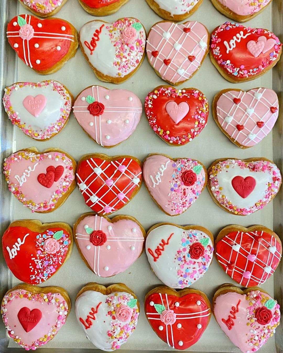 heart shaped donuts from Donut Queen in Simi Valley